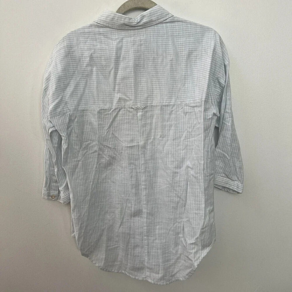 Orvis Womens Button Up Blue White Striped Cotton Shirt Tunic Collared Sz XS ** - Picture 14 of 14